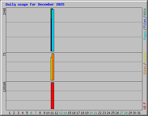 Daily usage for December 2025