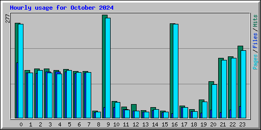 Hourly usage for October 2024