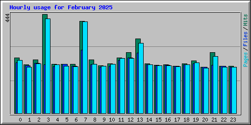 Hourly usage for February 2025