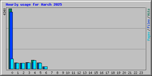 Hourly usage for March 2025