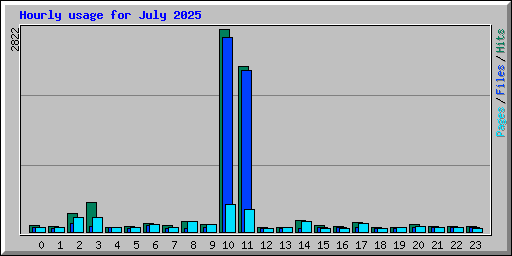 Hourly usage for July 2025