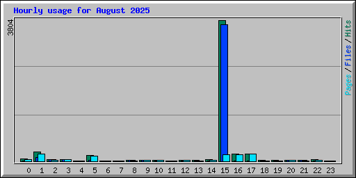 Hourly usage for August 2025