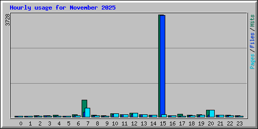 Hourly usage for November 2025